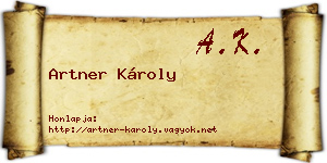 Artner Károly névjegykártya